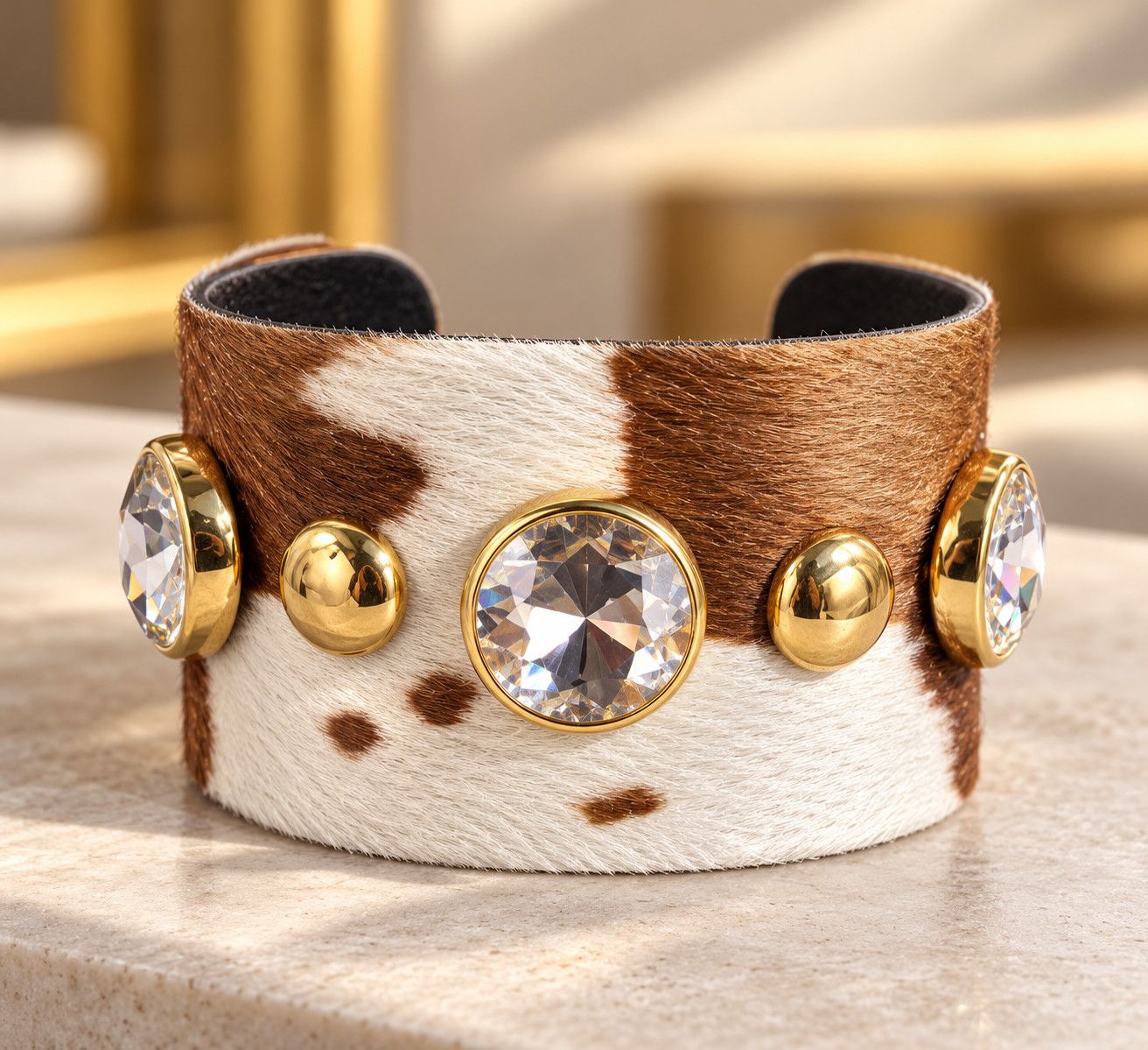 Cow crystal cuff