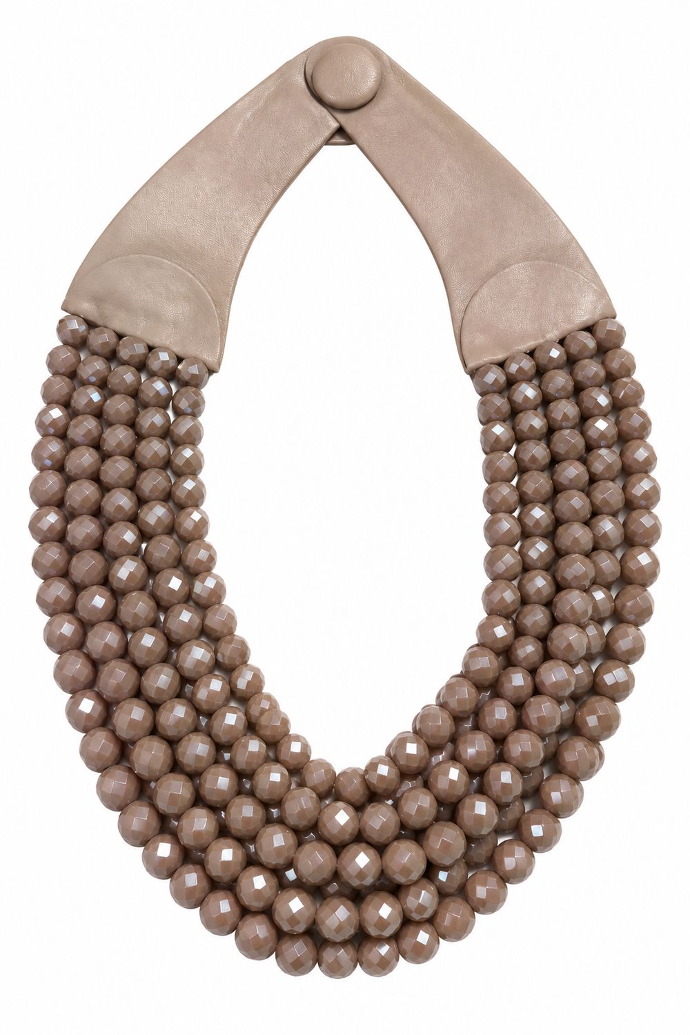 Taupe Faceted Multi-Strand Necklace