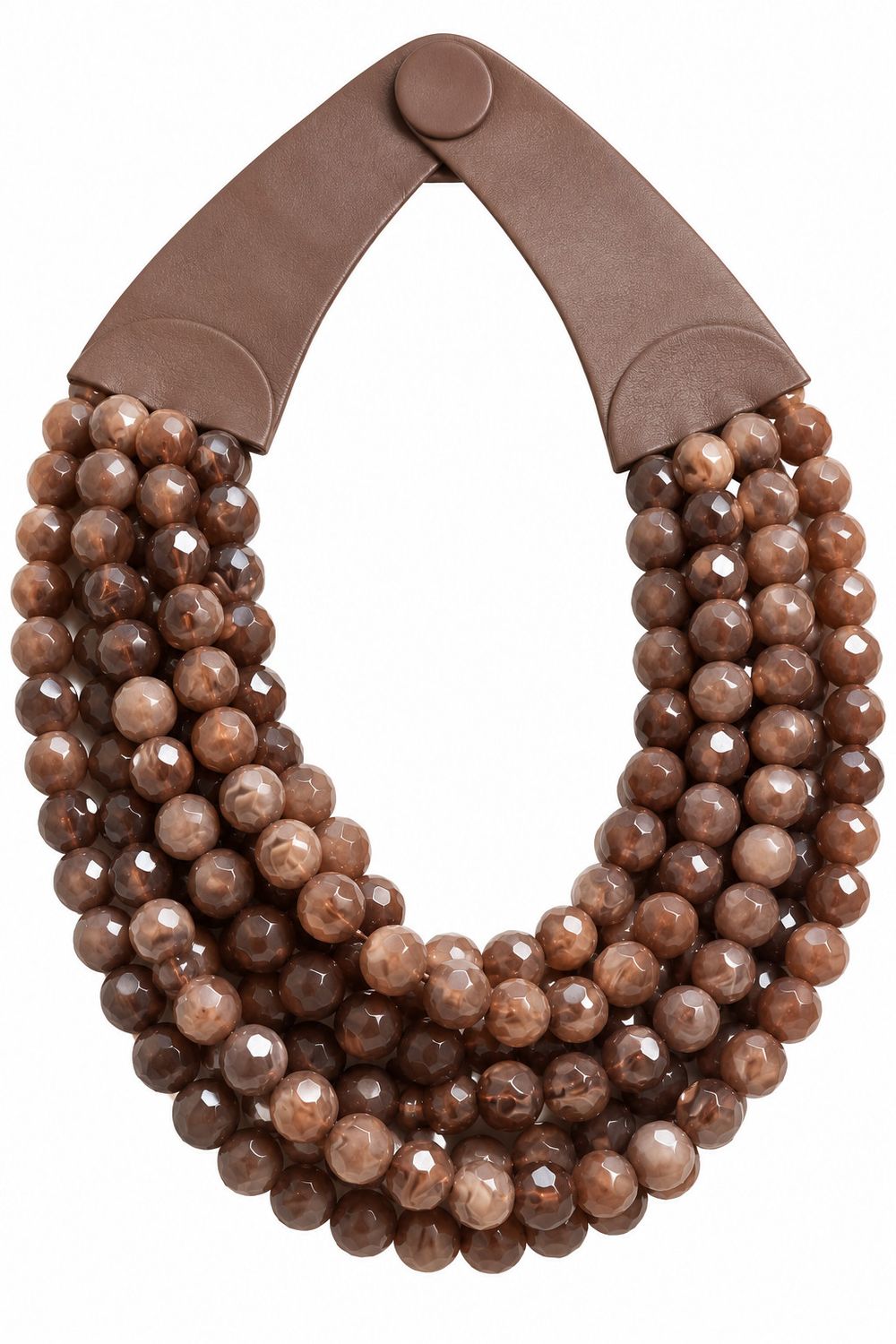 Choco  Faceted Multi-Strand Necklace