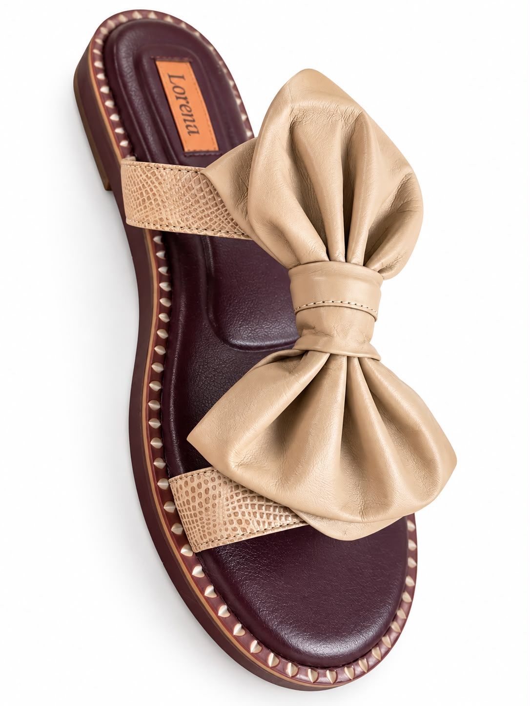 luxe bow slide sandal