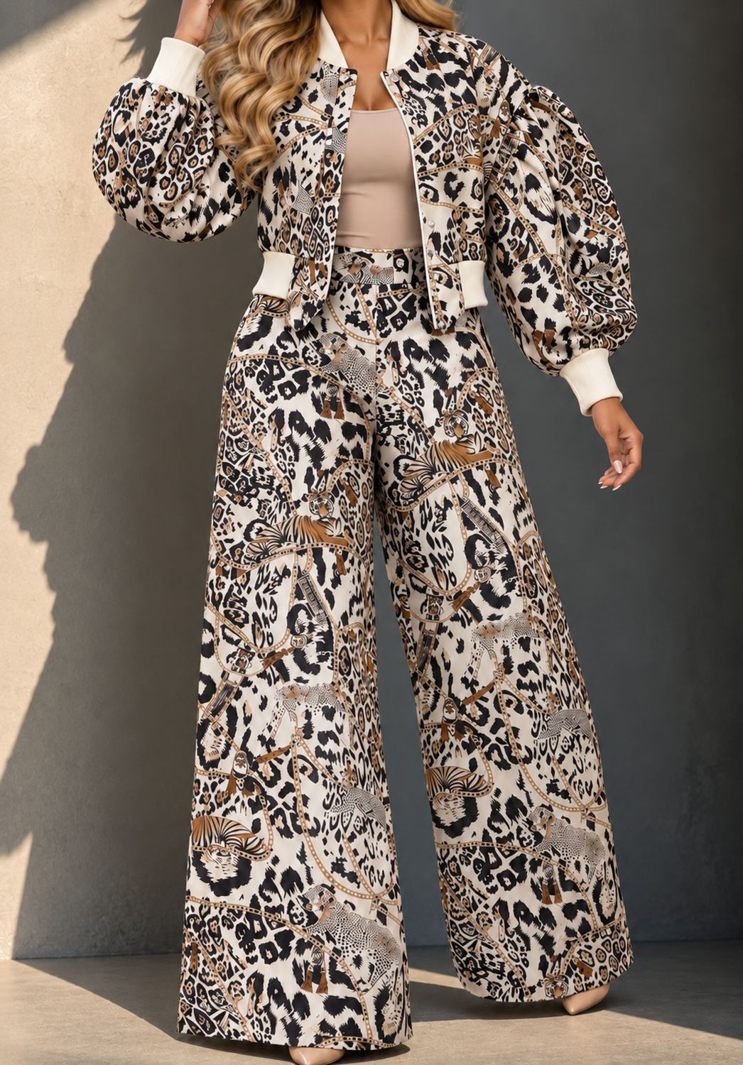 SAFARI PRINT PANT SET