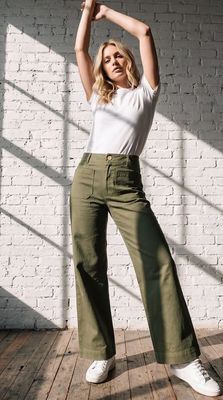 WASHED STRETCH LONG PANTS WITH POCKETS