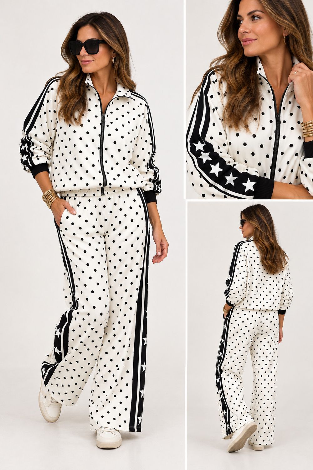 Star &amp; Polka Dot Wide Leg Set