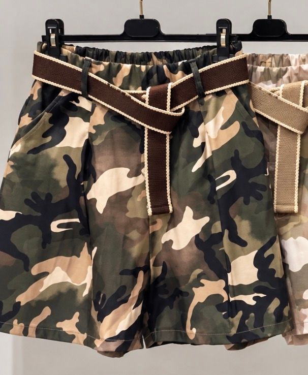 Camo Belted Shorts one size