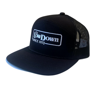 Low Down 7 Panel Camper Cap  (Mesh Back) - Black