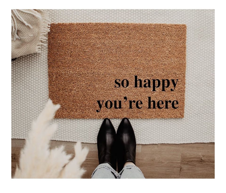 So Happy You're Here Doormat