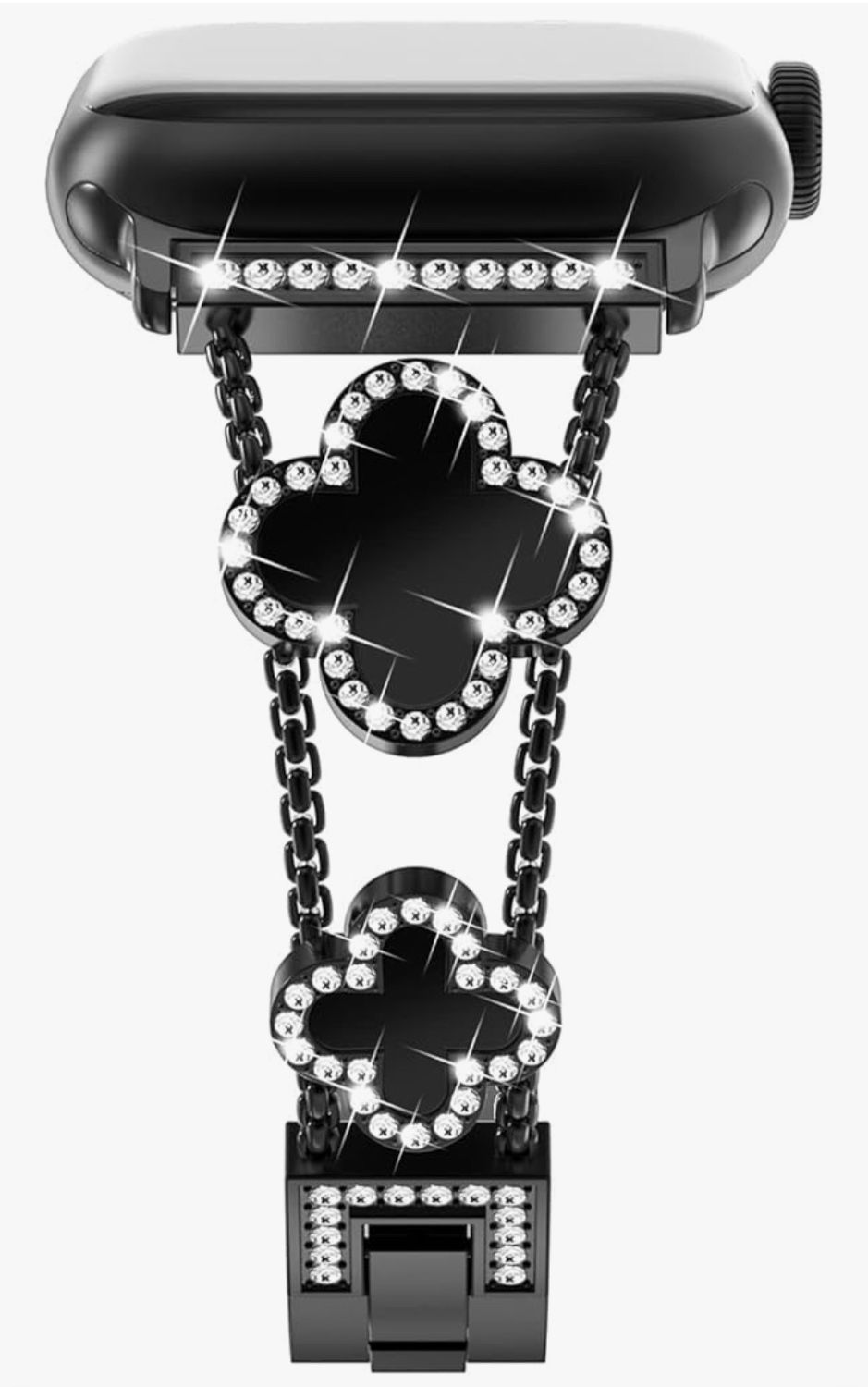 Sparkling Bling Diamonds Four Leaf Clover Bracelet for iWatch