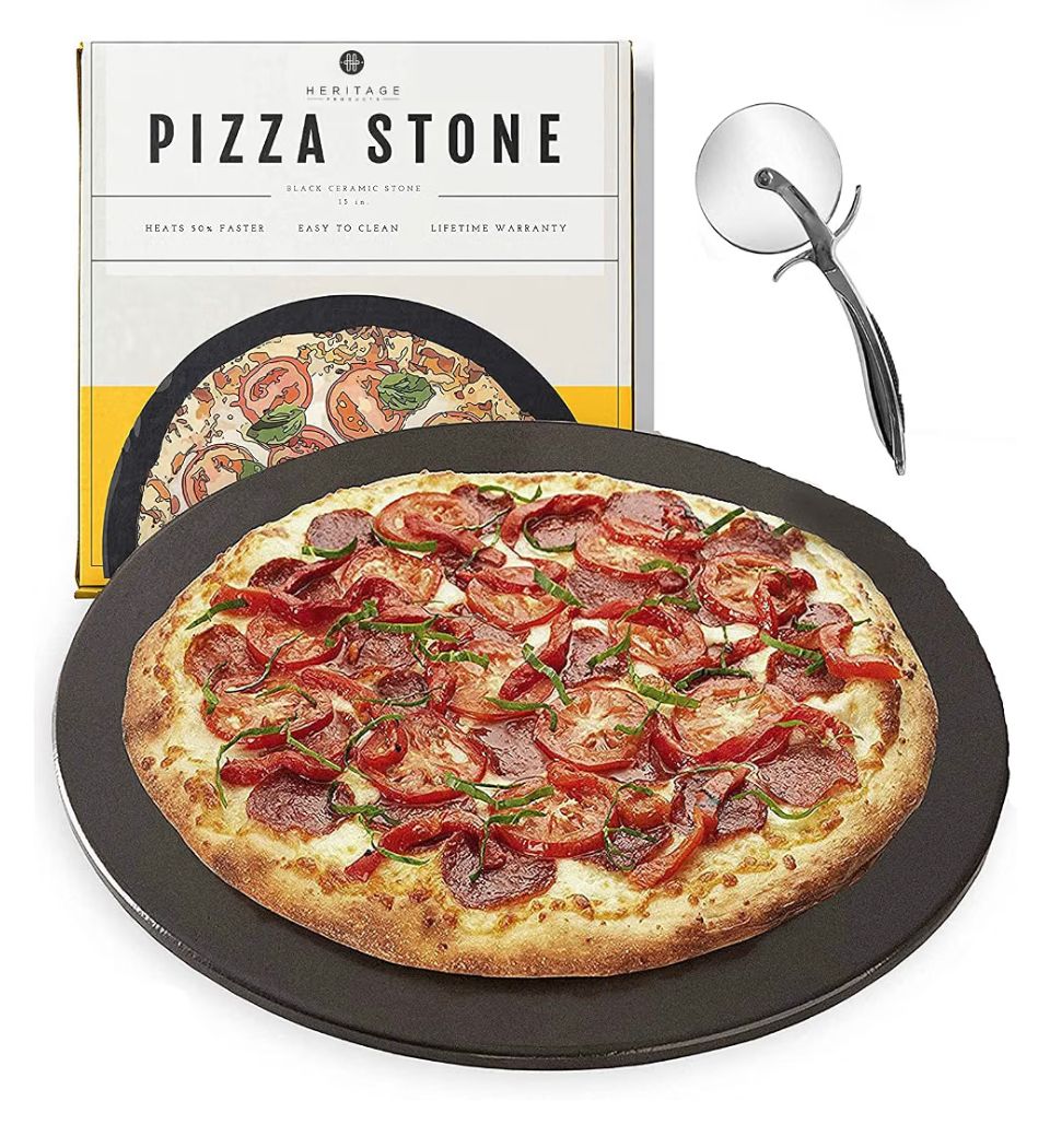 15" Ceramic Pizza Stone Set