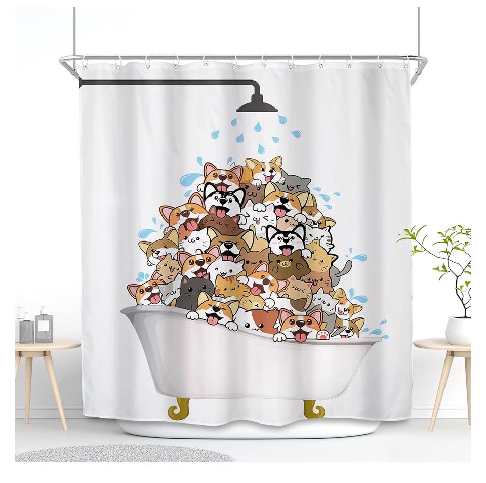 Bathroom Shower Curtain Set