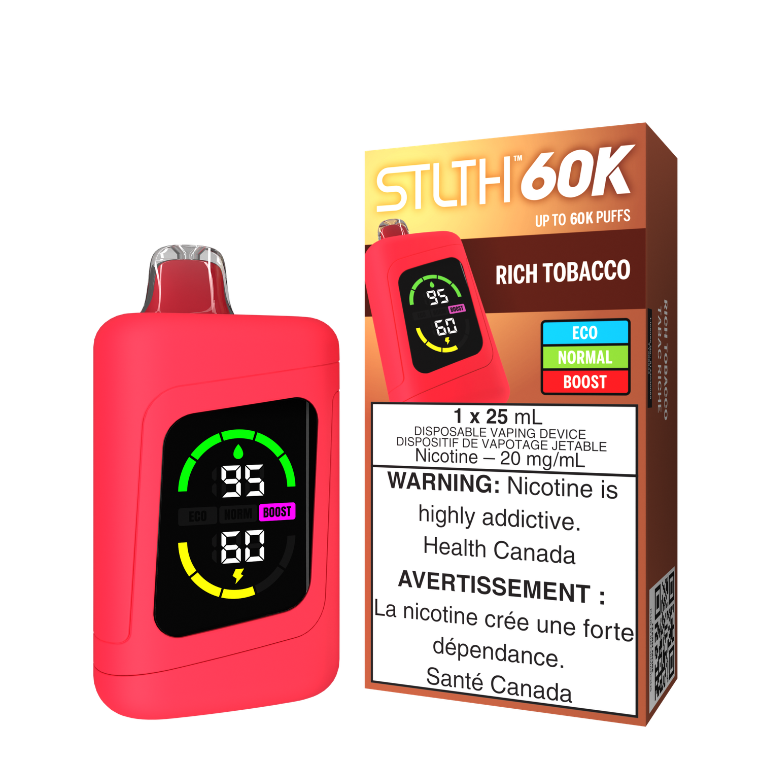 STLTH 60K, Flavour: Rich Tobacco, Nic Level: 20mg