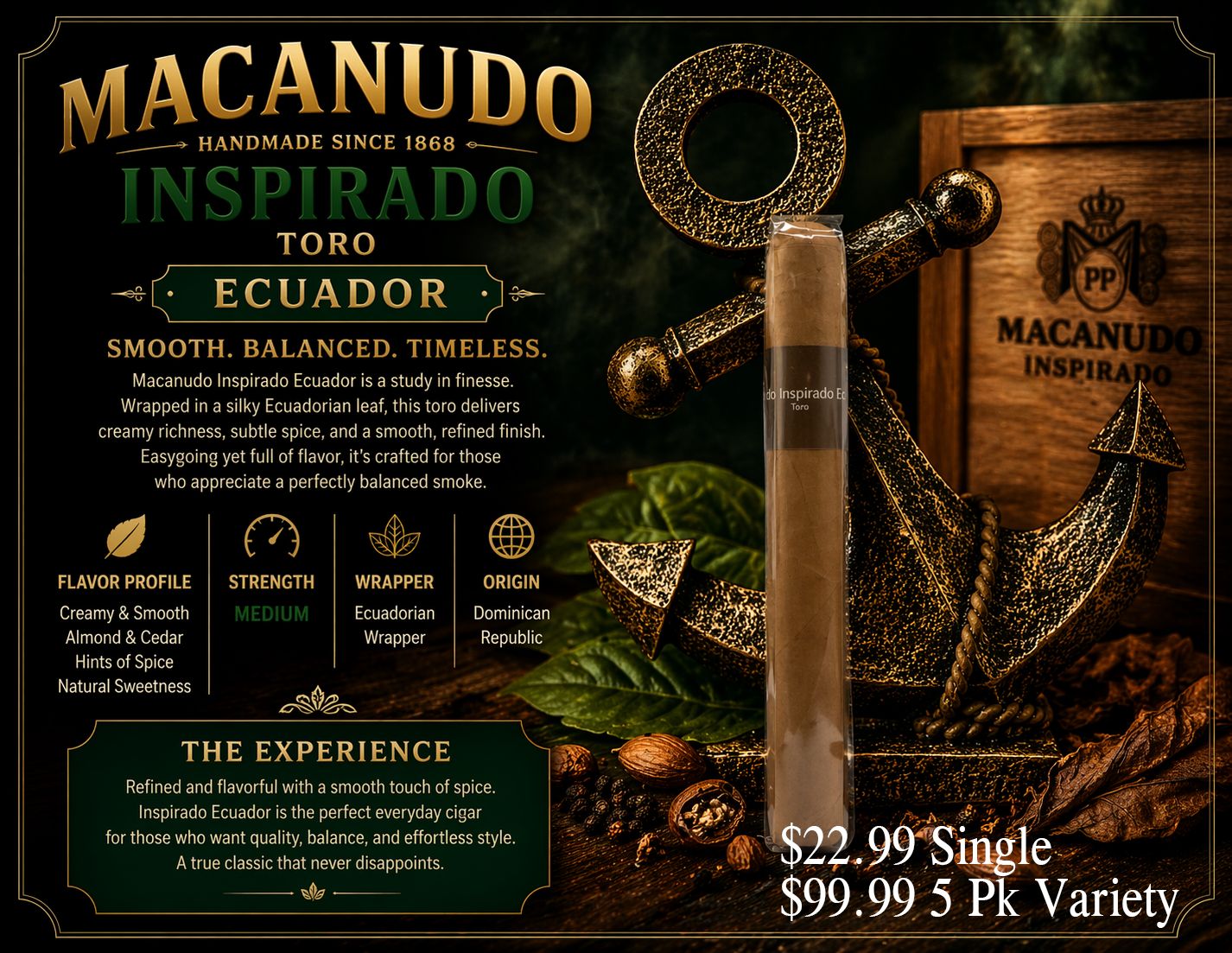 Macanudo Inspirido Toro Macanudo Inspirido Toro, Flavour: Ecuador
