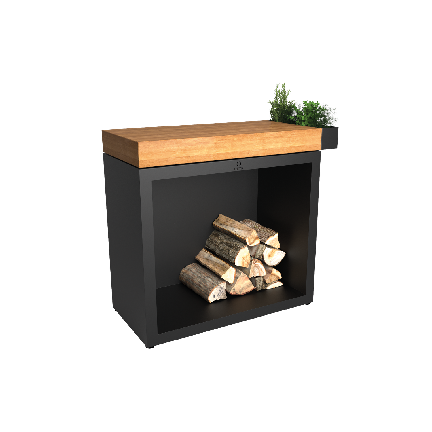 OFYR Butcher Block Storage 90 Black