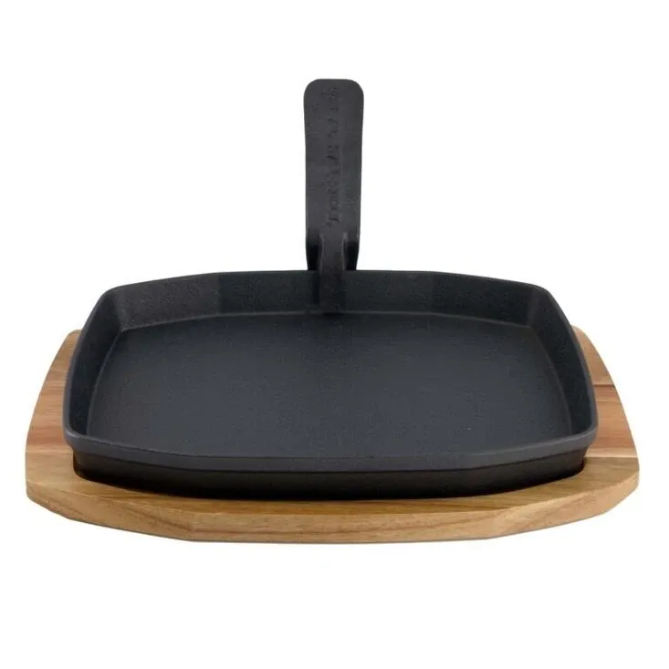The Bastard Sizzling Plate &amp; Holder Cast Iron