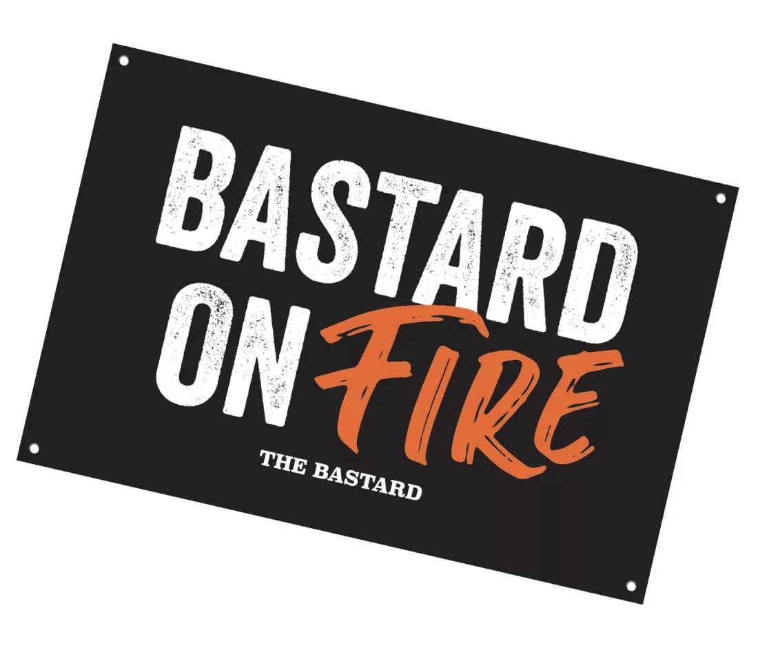 The Bastard Man Cave Plate 'Bastard on fire'