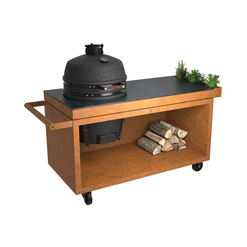 OFYR Kamado Table Corten 150 PRO+ Ceramic Dark Grey