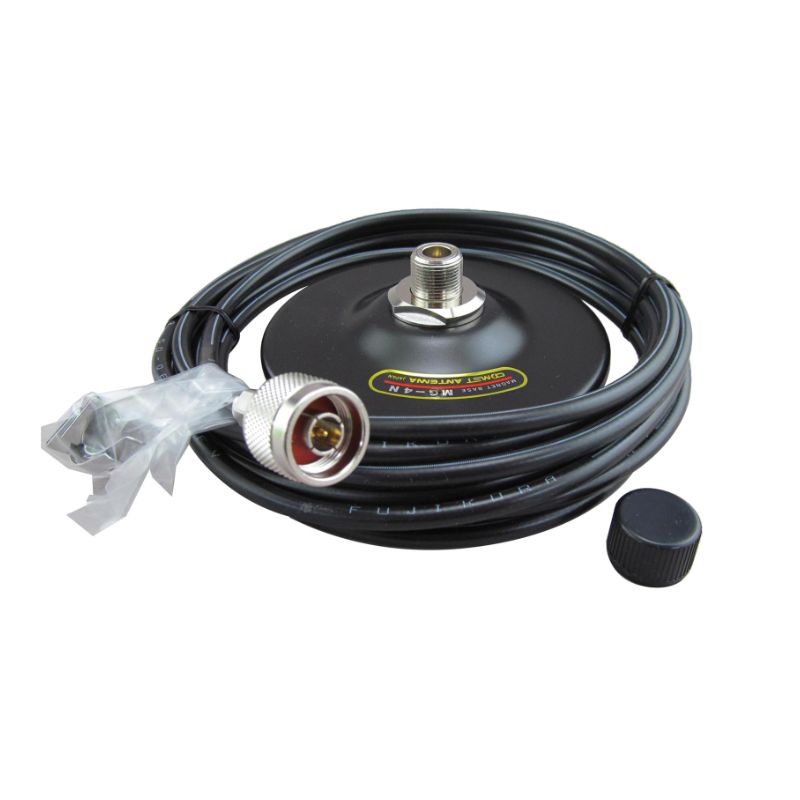 Comet – MG-4N – 4.5″ Magnet w/16’9″ Low loss coax, N-Conns (48″ Max Antenna)