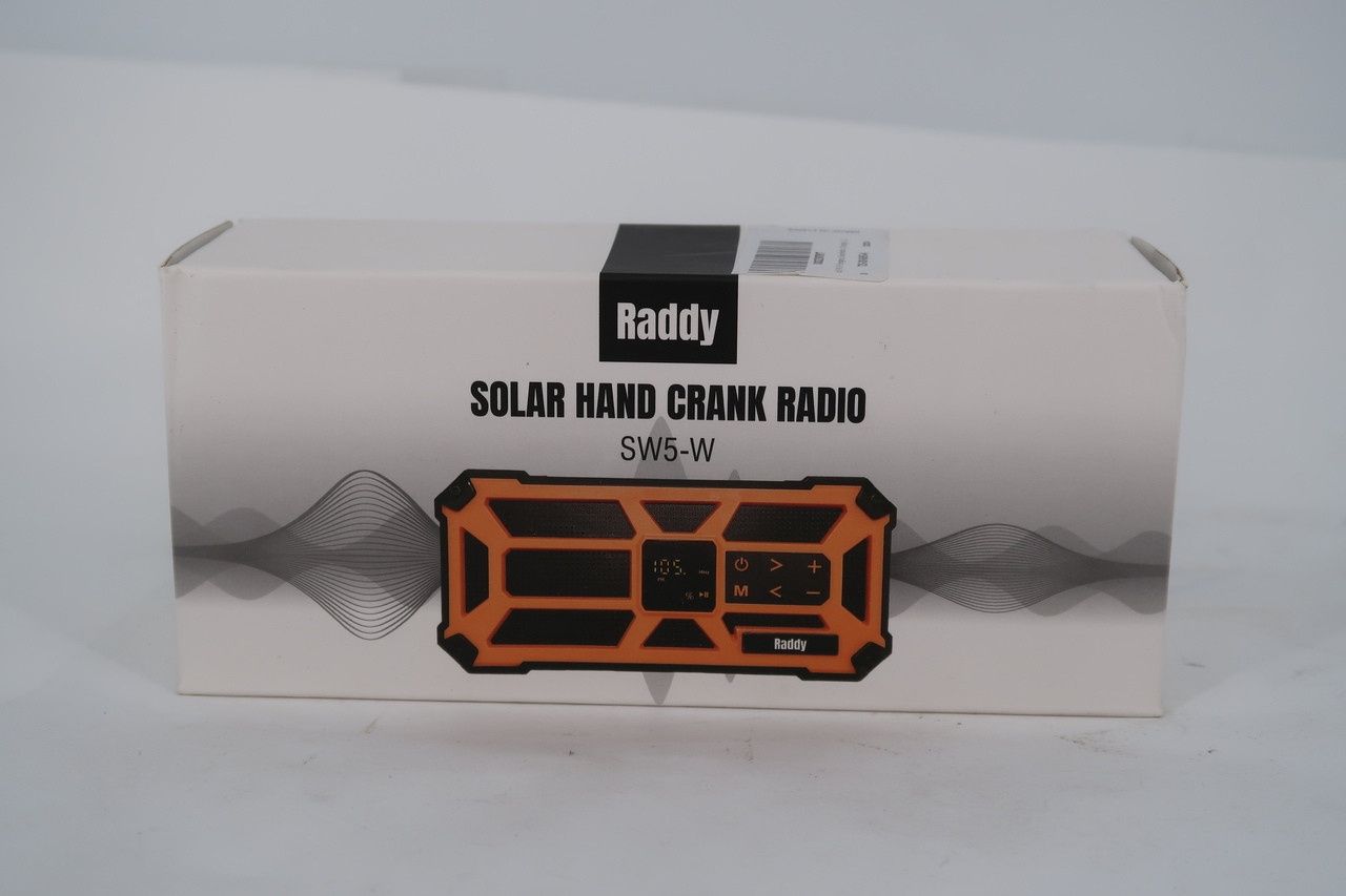 U18006 Never Used Raddy SW5-W Solar Powered &amp; Hand Crank Portable Radio