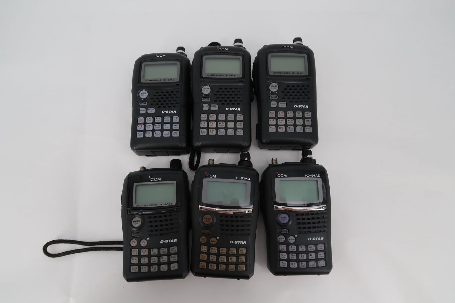 U18145 AS IS ICOM Handheld Transceiver Lot (IC-80AD, IC-91AD, IC-92AD)