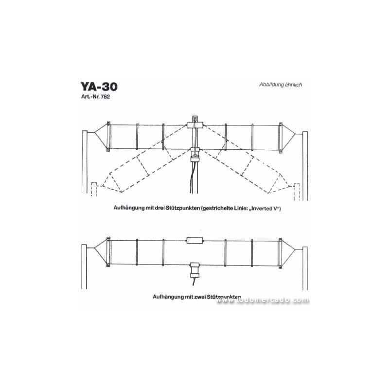 YAESU YA-30 1.8 - 30 MHz Broadband Dipole Antenna - 30M / 100 Feet of Coax with UHF Male PL-259 Connector
