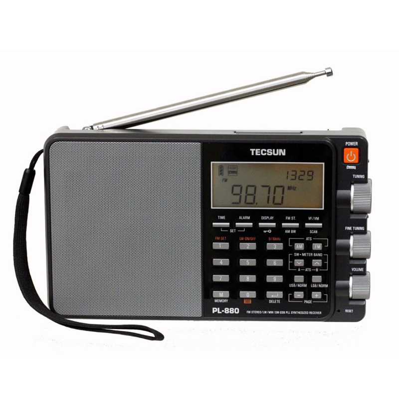 Tecsun PL-880 Portable Digital PLL Dual Conversion AM/FM, Longwave &amp; Shortwave Radio with SSB (Single Side Band) Reception Black