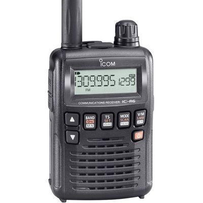 ICOM IC-R6-SPORT-BLACK 0.1 - 1309.995 MHz Hand Held Scanning Receiver - Sport Version - Requires 2 AA Batteries