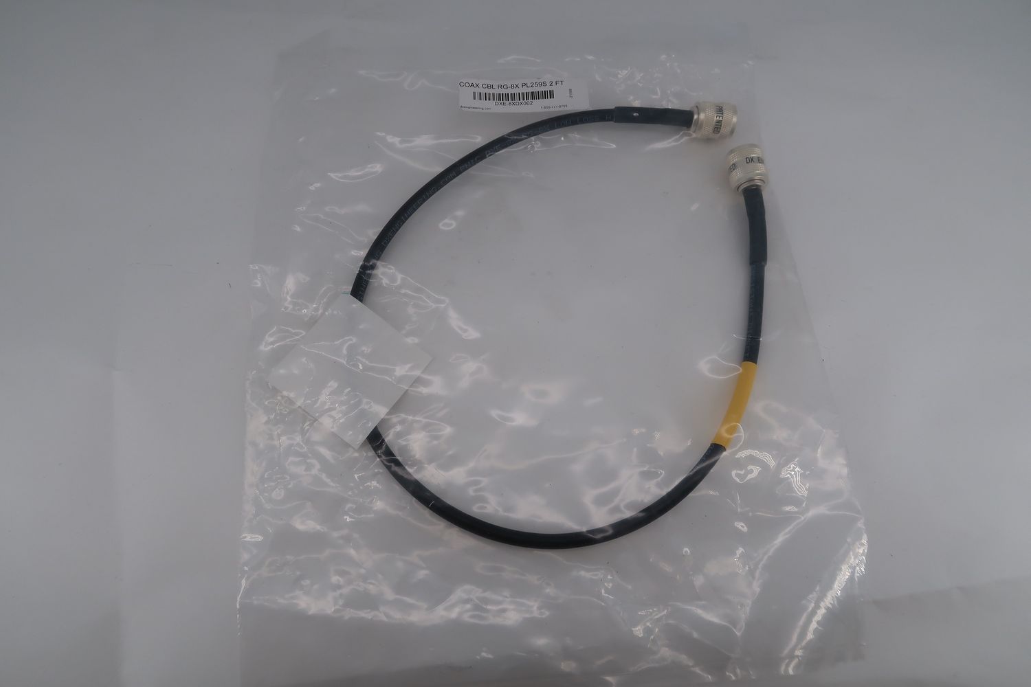 U18317 Never Used DXE-8XDX002 Coax Cable RG-8X 2FT Cable
