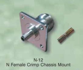 N-12 N Female Crimp Chassis Mount