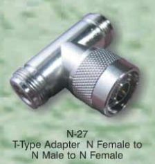 N-27 N Female to N Male to N Female - T Type Adapter