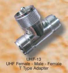 UHF-13 UHF Female to UHF Male to UHF Female T Type Adapter