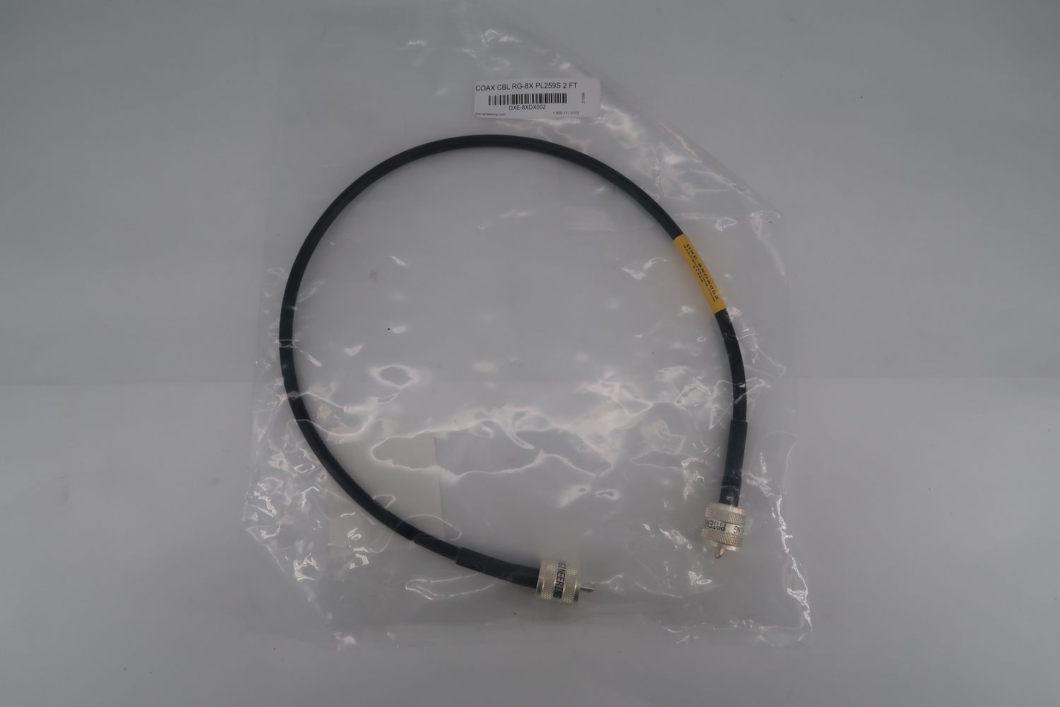 U18387 Never Used DXE-8XDX002 Coax Cable RG-8X 2FT Cable