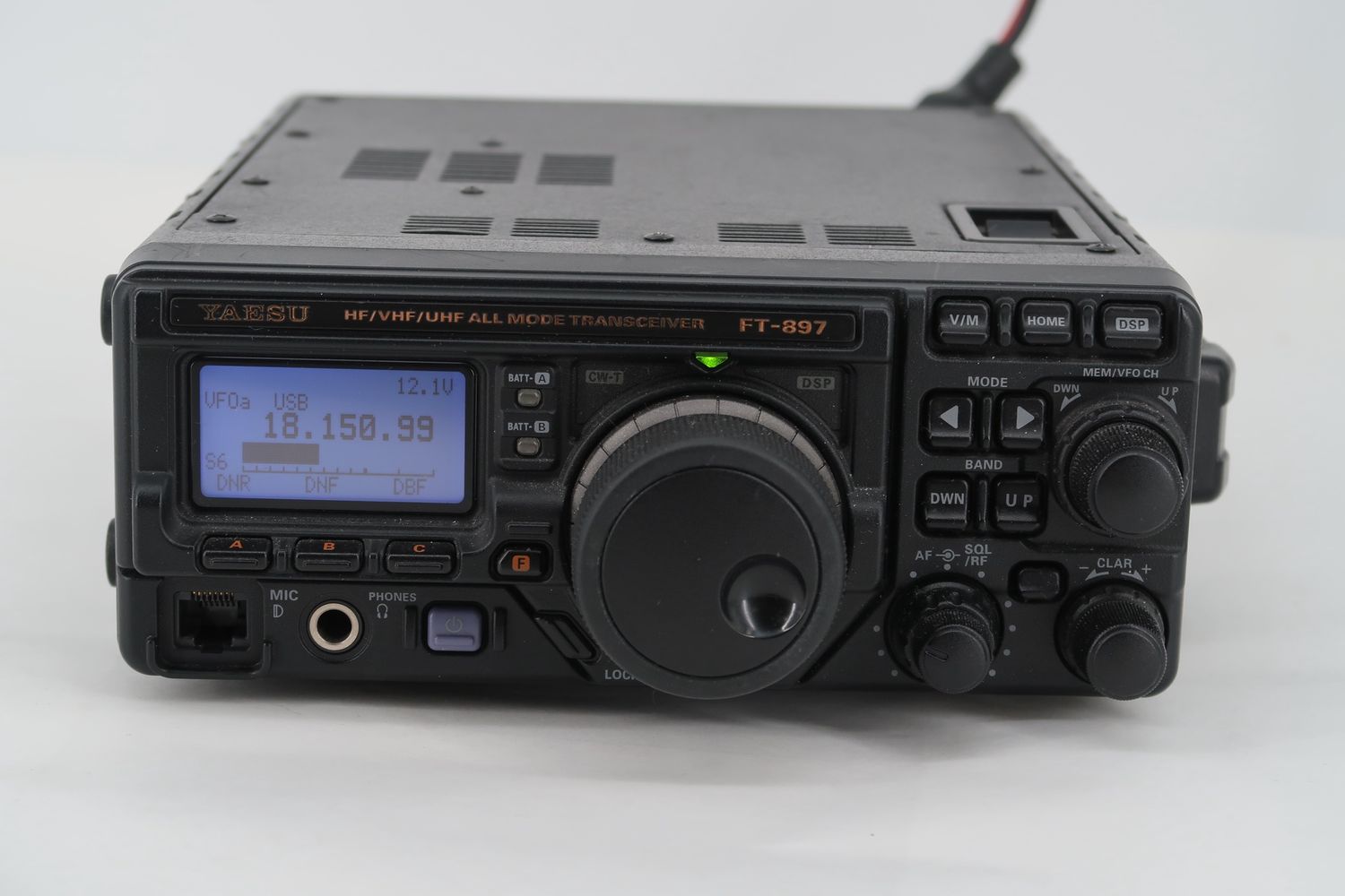 U18458 Used Yaesu FT-897 HF/VHF/UHF All-Mode Portable/Base Transceiver w/ LDG FT-Meter