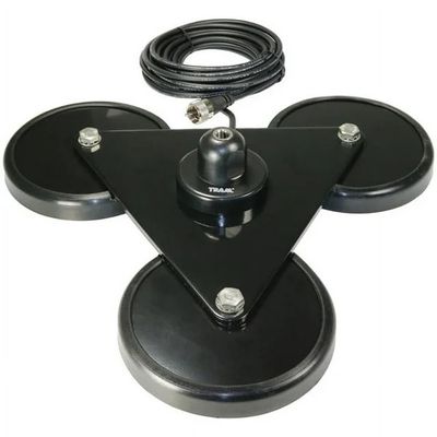 Tram 269 Tri-Magnet Cb Antenna Mount with Rubber Boots &amp; Coaxial Cable, 5"