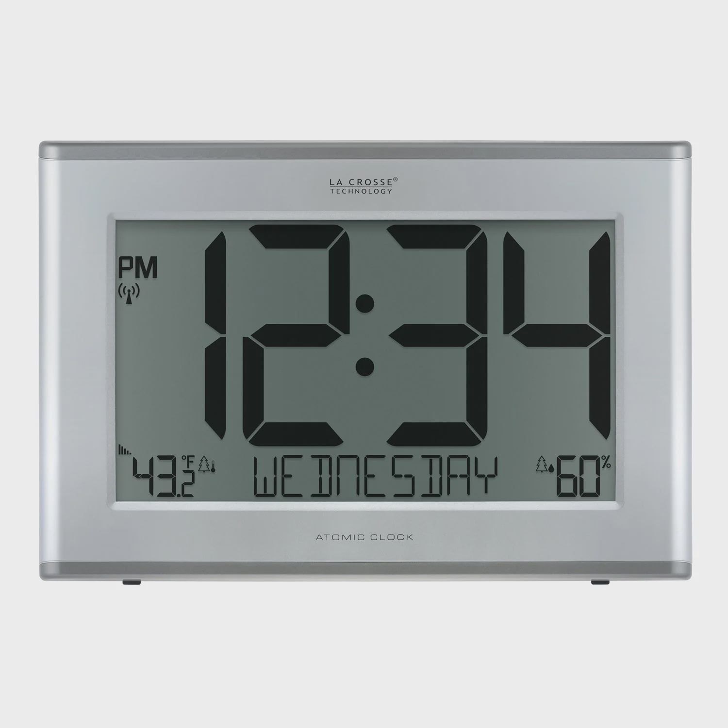 La Crosse Technology Jumbo Atomic Wall Clock with Outdoor Temp and Humidity