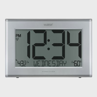 La Crosse Technology Jumbo Atomic Wall Clock with Outdoor Temp and Humidity