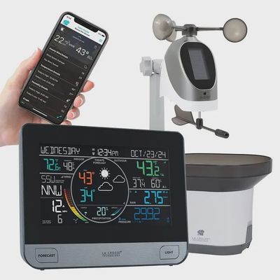 LA Crosse V61-WSDTHR Professional Weather Station, Battery, 32 to 122 deg F, 10 to 99 % Humidity Range, LCD Display