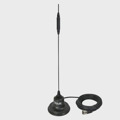 Tram 11860 144 to 148 MHz VHF / 440 to 450 MHz UHF Amateur Dual Band Pre-Tuned 4" Magnet Antenna Kit with Rubber Boot