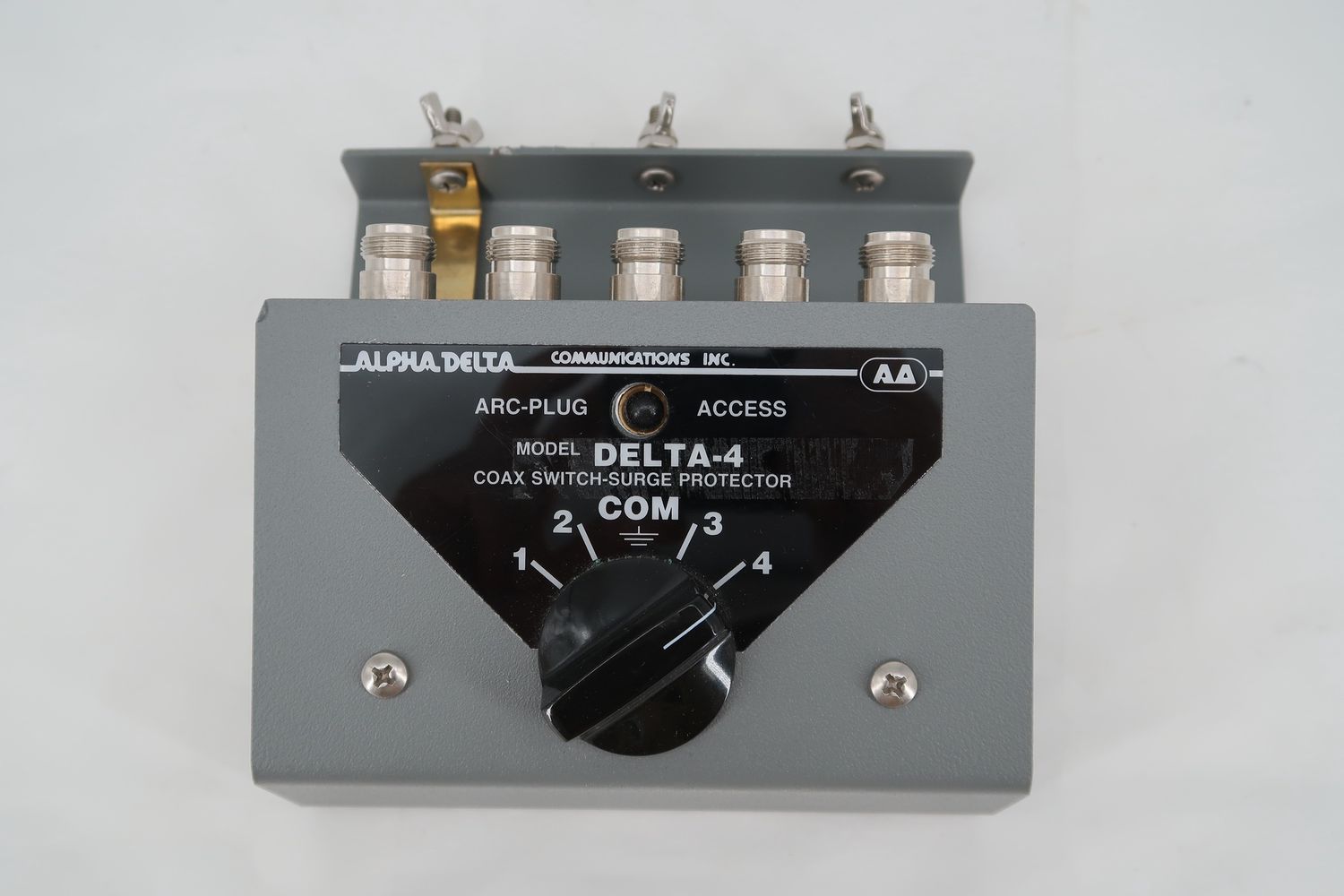 U18584 Used Alpha-Delta Model Delta-4 Coax Switch/Surge Protector (N-F)