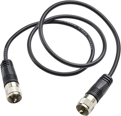 TruckSpec TS-3CC Black 3' Jumper Antenna Coax Cable with PL-259 Connector