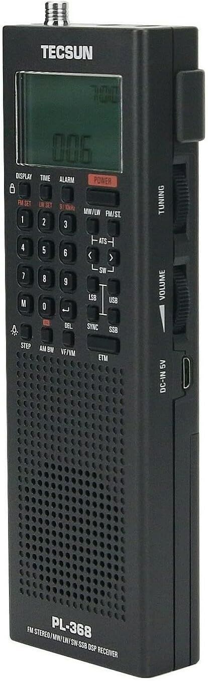 Tecsun Digital PL368 AM/FM/LW/SW Worldband Radio with Single Side Band Receiver (Black)