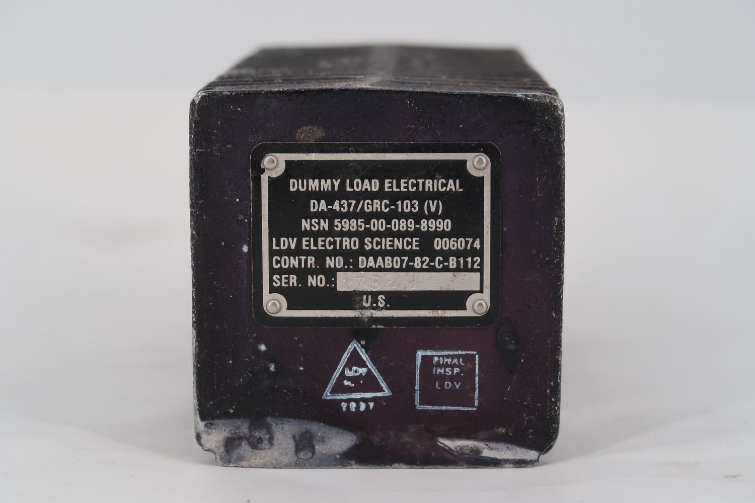 U18683 Used LDV Electro Science DA-437/GRC-103 Military Electrical Dummy Load