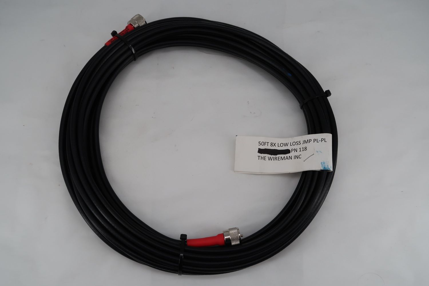 U18776 Never  Used Wireman 50FT 8X Low-Loss Jump PL-PL Coax Cable