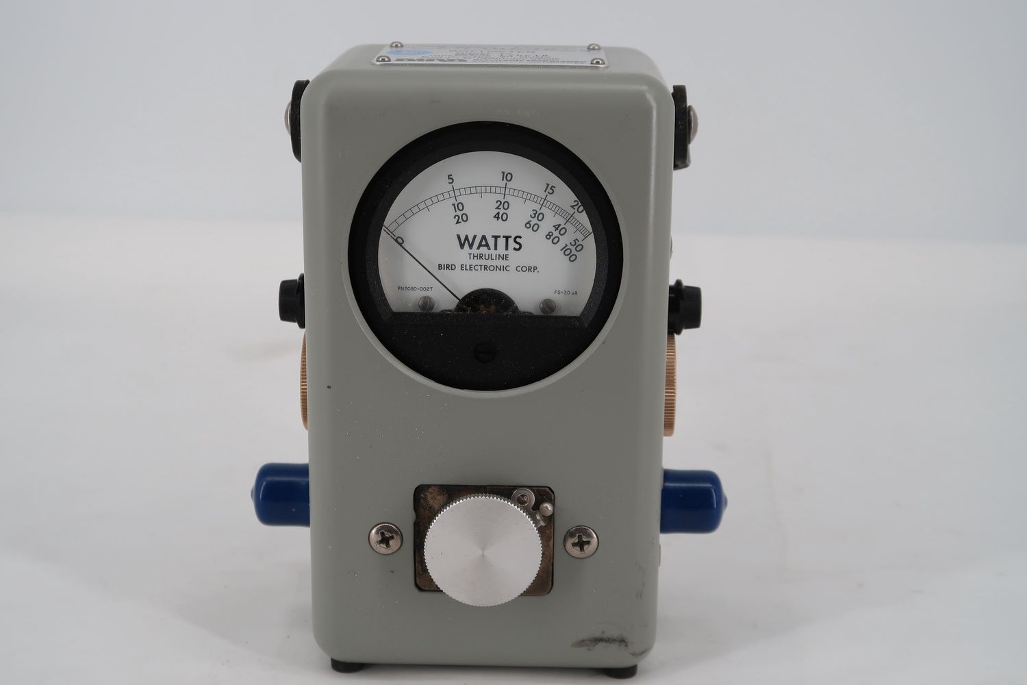U18828 Used Bird Model 43 Thruline 50 Ohm Watt Meter w/ 2 Slugs