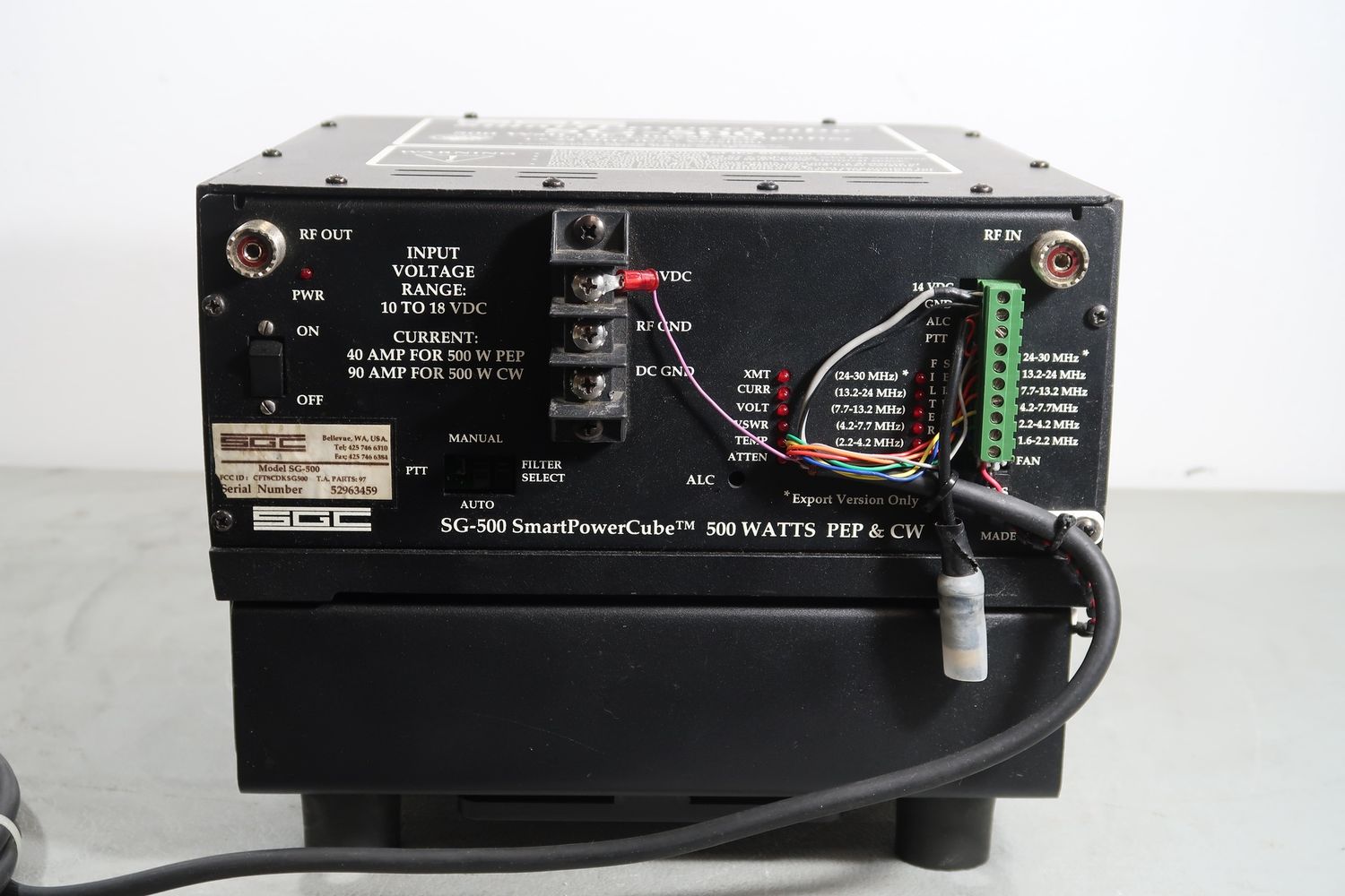 U18848 Used SGC SmartPowerCube SG-500 500W HF Linear Amplifier w/ Fan &amp; Controller