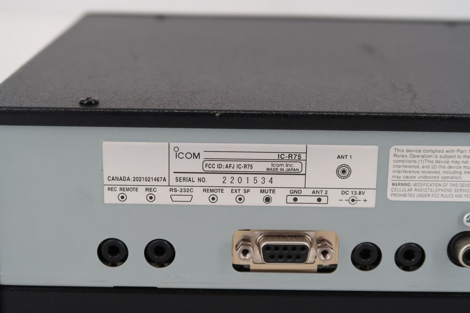 U18952 Used Icom IC-R75 All-Mode Communications Receiver w/ DSP