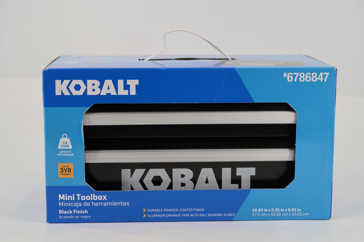 U18959 Never Used Kobalt Model #6786847 Black Finish Mini Toolbox