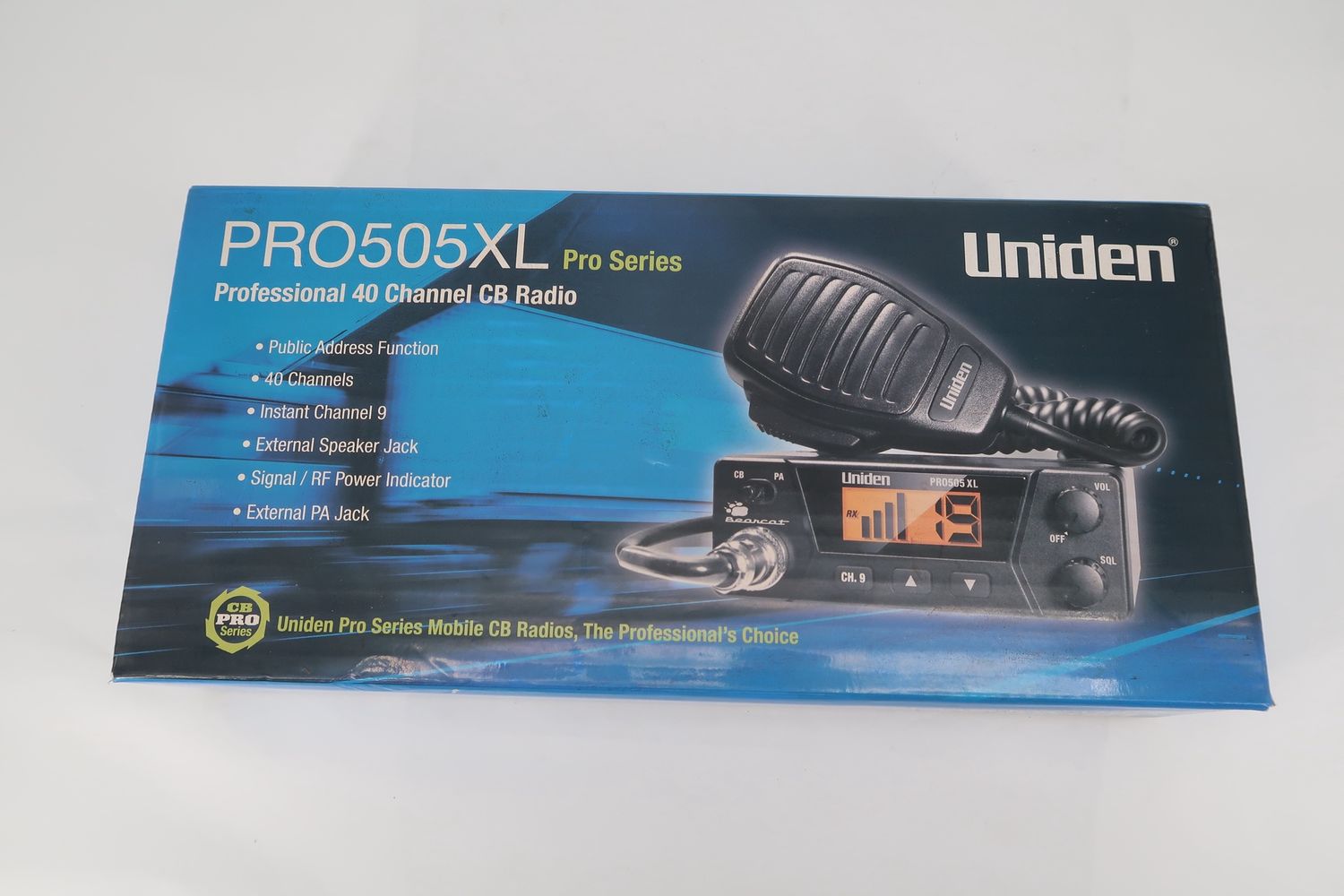 U19089 Never Used Uniden Pro505 XL Pro Series 40-Channel CB Radio