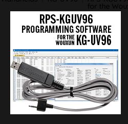 RT Systems RPS-KGUV96 Programming Software and USB-K4Y cable Wouxun KG-UV96