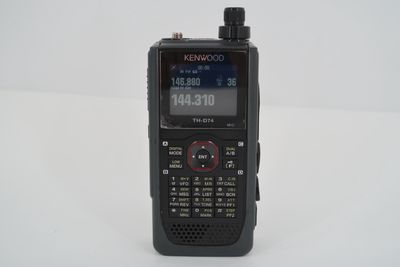 U19156 Used Kenwood TH-D74A Tri-Band Handheld Transceiver w/ KSC-25LS Charger