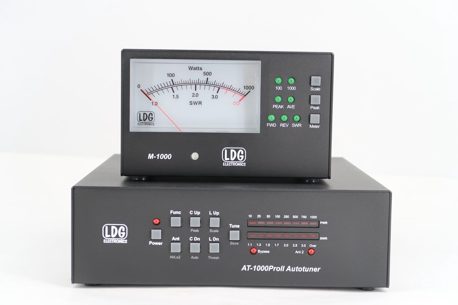 U19223 Used LDG Electronics AT-1000 PROII Desktop Memory AutoTuner w/ M-1000 WattMeter
