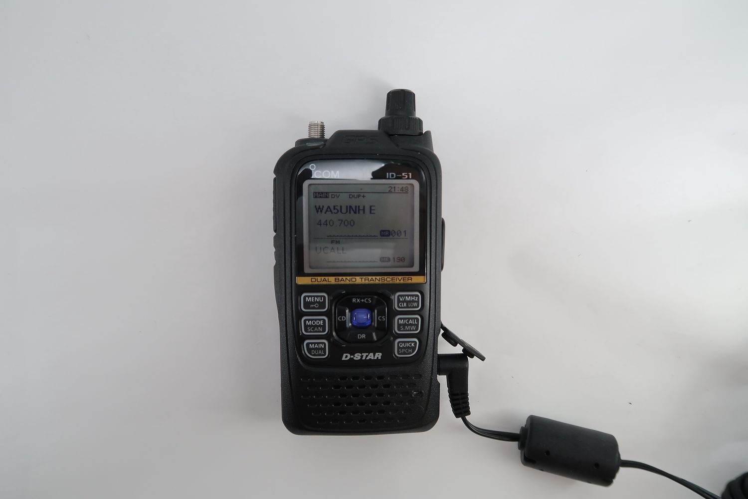 U19292 Used Icom ID-51A Plus2 Dual Band Handheld Transceiver w/ MARS Mod &amp; OPC-2350LU